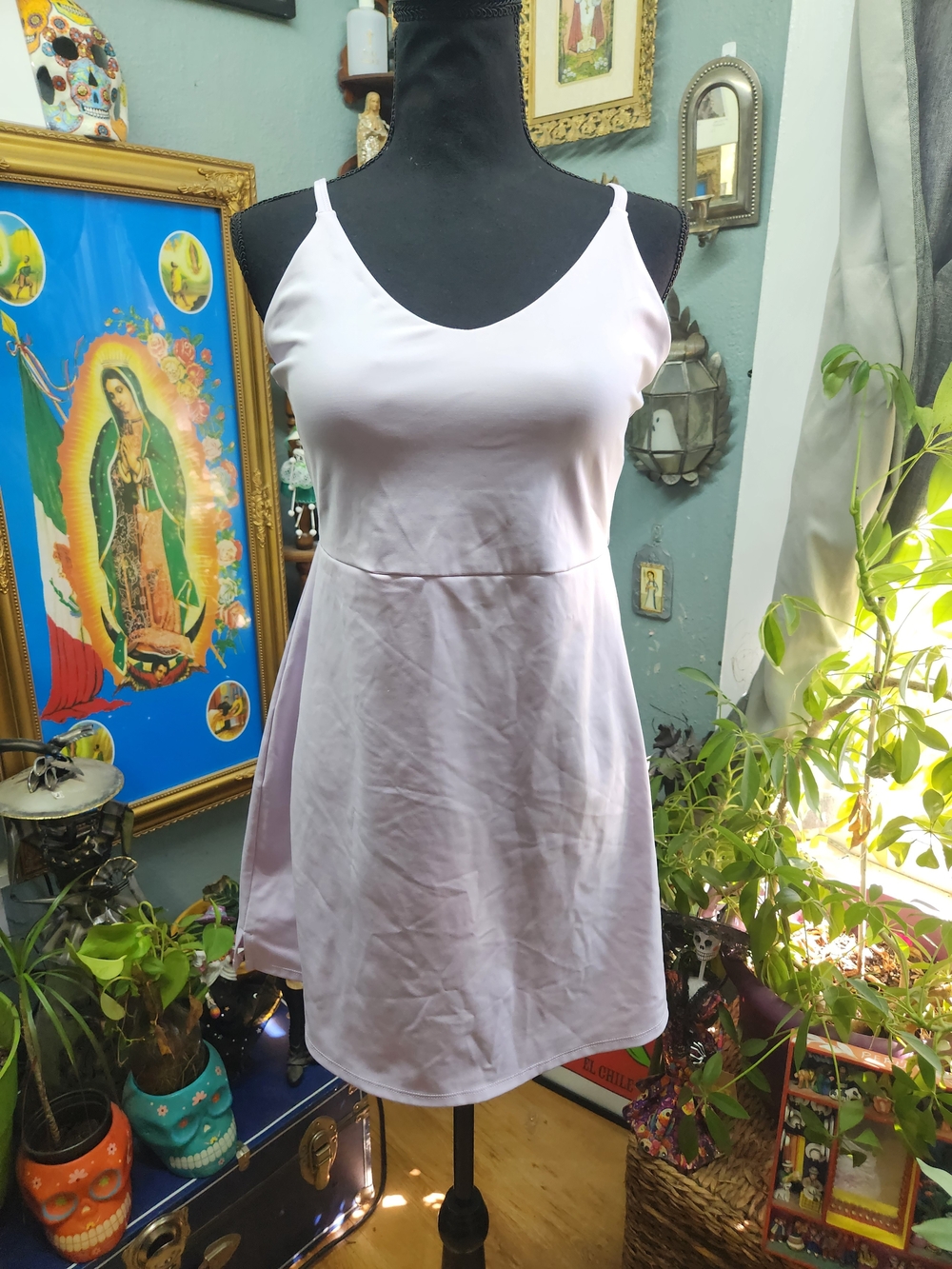 DSG Light Pink Tennis Slip Dress with Spaghetti Straps